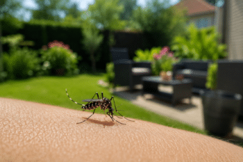 Moustiques dans le jardin à Mouvaux